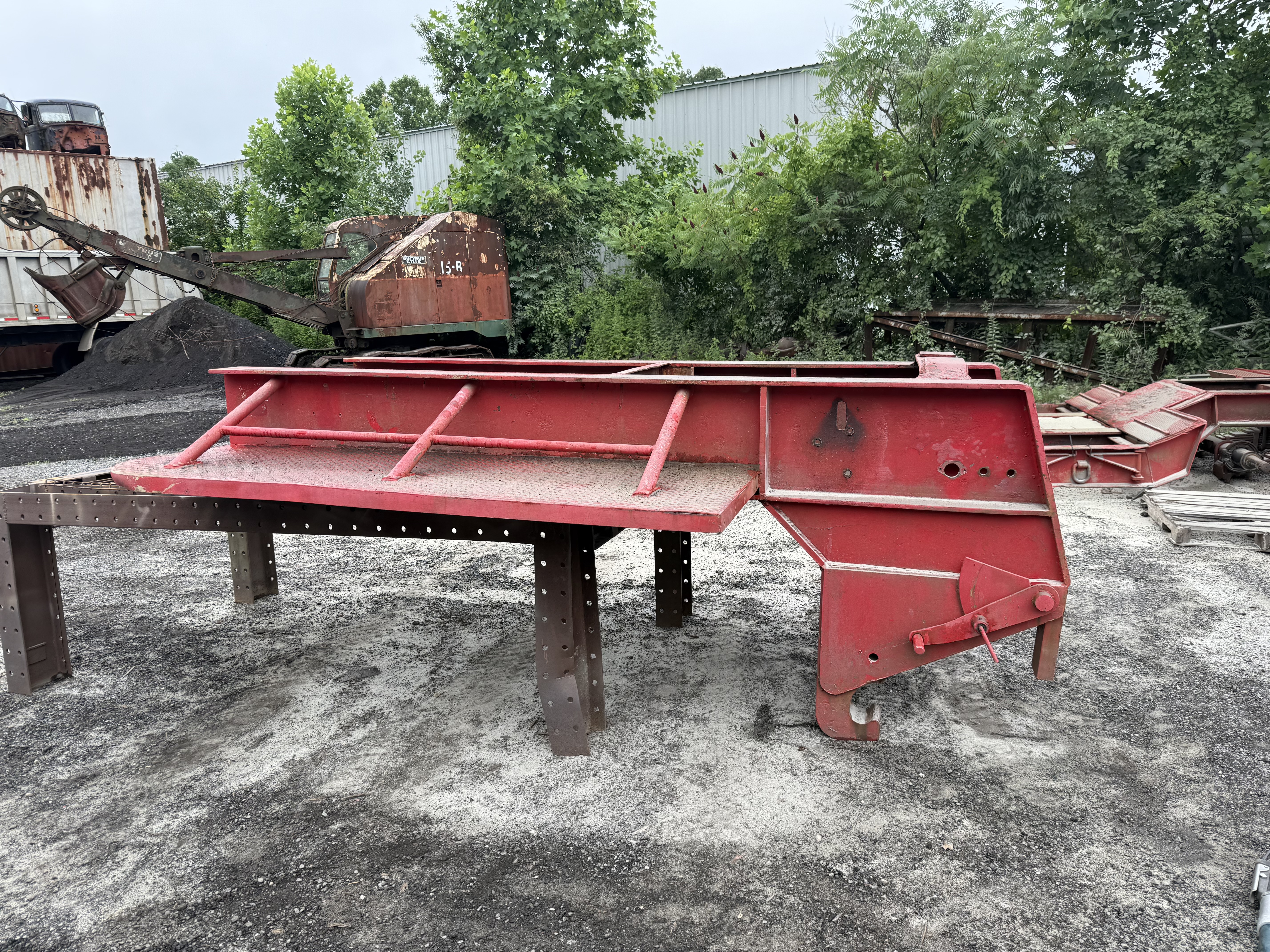 Trailer tongue before blasting